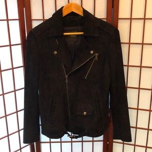 Theory Navy soft suede jacket. Sold out at Nordst.